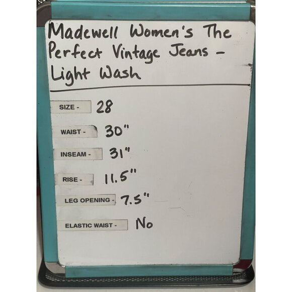 Madewell Women's The Perfect Vintage Jean Size 28 Light Wash Denim - Picture 11 of 11